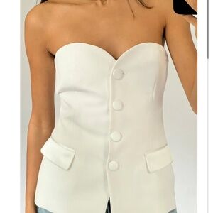 Zara White Vest strapless  Excellent Condition